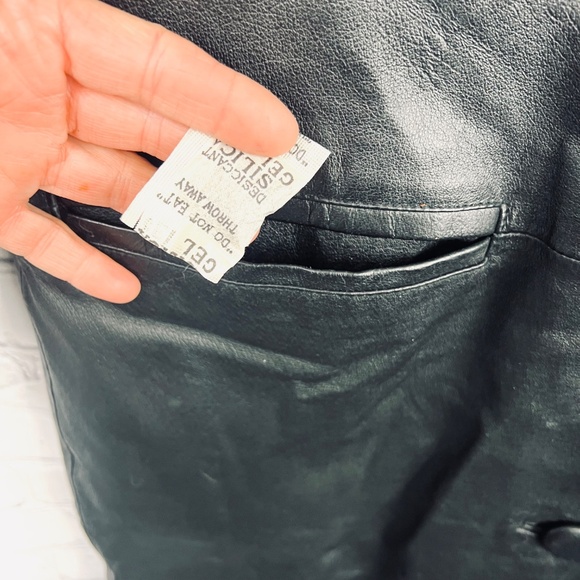 |•OAKBROOK•| Vintage Black Leather Full Length/Long Black Coat/Jacket Size Small - Picture 11 of 16